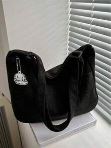 1 Stück lässige japanische Kunst Stil Umhängetasche mit Diagonalriemen, modische Studententasche in Taschenform, verstellbarer Riemen, Reißverschluss, Polyesterfutter, einfarbiges Design mit farbigen Kantendetails - entworfen für modebewusste Frauen, geeignet für den täglichen Gebrauch, Reisen, Einkaufen, perfekte Geschenkwahl - Verschiedenfarbig - Übersicht 8