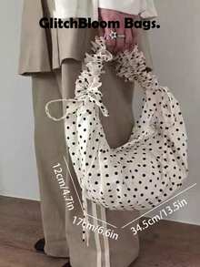 波点ins风大容量可爱褶皱饺子包，多功能通勤腋下斜挎包，2025新款 - 彩色 - 查看 10