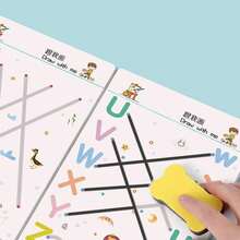 随机颜色可重复使用的蒙特梭利描红练习册，练字，学习字母，绘画教育控制训练，学校练习本，英文字母学习笔记本，蒙特梭利教育书籍，练字练习本，涂色书