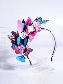 1件优雅蝴蝶头饰，波西米亚风新娘发饰，随机图案蝴蝶发夹，适合拍照、T台走秀、舞台表演、万圣节派对、服装装饰、发带、发箍 - 彩色 - 查看 6