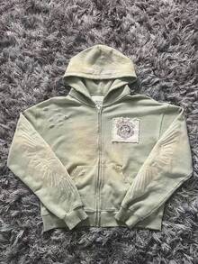 Y2k Men's And Women's Hoodies, Vintage Printed Hoodies, Short Hoodies, New Zipper Cardigans, Outerwear - 洗滌水 - 查看 1