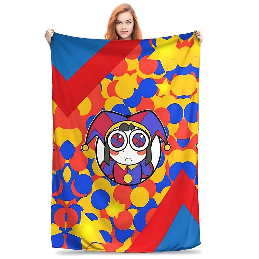 Flannel Throw Blanket,A-Amazing D-Digital Anime Circus Cozy Super Soft Flannel Blanket, Funny Game Theme Warm Throw Blanket For Living Room, Home Decor, Cozy Soft Flannel Blanket & Suitable For Birthday Anniversaries, Valentine's Day, Thanksgiving, Christmas, Halloween, Wedding, New Year Gifts Provide Personalized Ideal Gifts For Her, Him, Family Members, Boyfriends, Girlfriends, Fathers, Family Members, Mothers, Lovers, Daughters, Sons, Grandfathers, Grandmothers, Friends, Classmates And Pets. Sofa, Bed, Car, Bedroom, Living Room, Office, Outdoor Camping, Beach, Wall Decoration, Bedroom Decor,  Halloween Blanket, Fall Decor, Fall Decorations For Home, Christmas Party Theme Blanket, Christmas Decor, Office Decoration - multicolour 13 - 查看 1