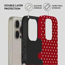 Red Polka Dot  Case, Suitable For 17 ProMax, 16Pro, 15, 14, 13, 12,  25 Ultra Plus, 24, 23, 22 Phone Cases, Double-Layer Protective Case, Smartphone Case, A Gift For Girls MLU6 - màu đen - Xem 7