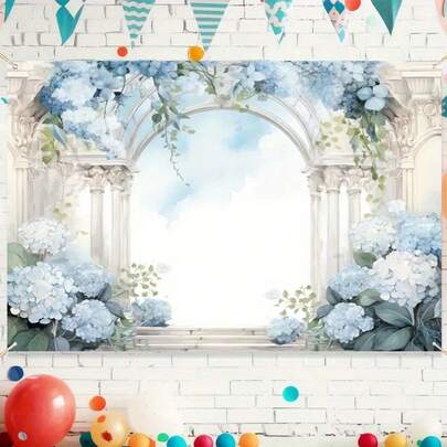 1 Pancarta de plano 2D, fondo romántico para fiesta de jardín, decoración multifuncional para fiestas, adecuada para interiores y exteriores, accesorios de estudio para fiestas, bodas y cumpleaños, sin electricidad. El plano 2D es adecuado para varias temporadas, con diversos estilos y tamaños a elegir.