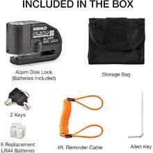 52908A - Candados de motocicleta antirrobo con alarma, bloqueo de disco de motocicleta con alarma, sensor de movimiento antirrobo, freno de bloqueo de , bloqueo de alarma universal para motocicletas, bicicletas y más,38946939