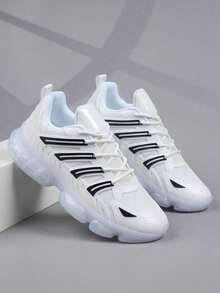 Low Top Men's Sports Shoes Sneakers Men Casual Running Shoes Jogging Shoes Male Walking Shoes Fashionable Gradient Footwear Tennis Streetwear - White - View 4