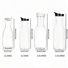 600ml/1000ml/1400ml/1600ml Transparent Acrylic Juice/Cold Water Pitcher, Large Capacity Milk/Coffee Pot, Heat-Resistant Water Dispenser - Multicolor - View 4