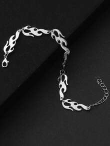 1pc Punk Flame Bracelet, Punk Hip Hop Style Bracelet, Suitable For Men, Holiday Gift - Flame Bracelet - View 4