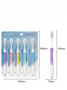 5pcs/Set High Quality Soft Bristle Adult Toothbrushes, Value Pack For Couples & Travel - Multicolor - View 9