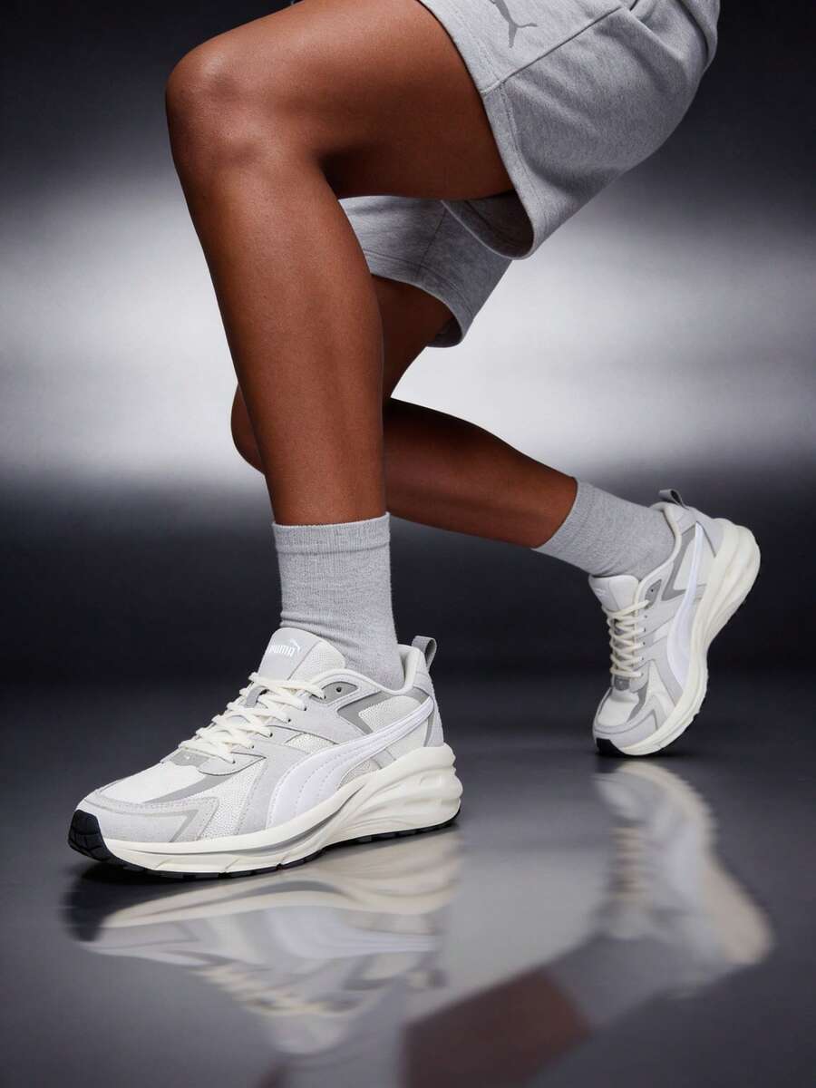 Puma Hypnotic LS 轻便舒适厚底运动鞋，男女通用低帮休闲跑鞋，情侣鞋，厚底运动鞋 395295 - 灰色-彪馬白-白色 - 查看 1