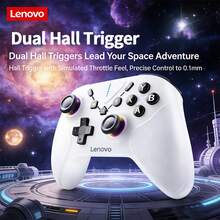 Lenovo S06 Wireless Gamepad With Hall Effect Joysticks, Six-Axis Motion Control, Compatible With Switch, PC, And Mobile Phones. Features A Rapid-Fire Turbo Mode And Non-Slip Grip Design. White. - White - View 6