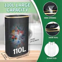 Outdoor Waste Bins - 110L With 2 Inner Pockets - View 4