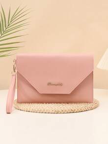 1pc Envelope Bag, Homework Storage Bag, Office & Study Supplies, Tutoring Handbag, Pink PU Leather Document Folder, File Bag, Homework Storage Bag, Pink Handbag