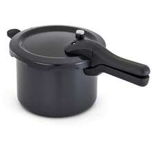 Pressure Cooker Hard Anodised 5L 24.5cm With Steamer Basket Great Healthier And Quicker Cookware Suitable For All Hob Types Except Induction - Black - View 2