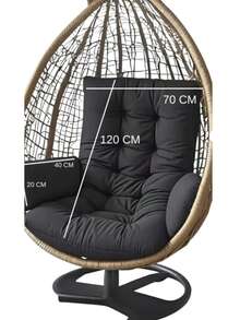 Single-Person Swing & Garden/Balcony Cushion (Swing Shown For Display Purposes Only.) ın Der Turkeı - Black - View 1