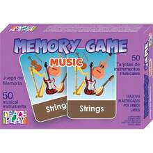 Juego de Memoria para Niños y Adolescentes de los Instrumentos Musicales en Inglés | 50 Piezas | Tarjetas de 7x10 cm | Juego de Mesa | Memory Game Music,37493771 - Multicolor - Ver 1