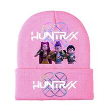 1pc Kids Knitted Hat, Kpop Hunter Cartoon Children Headwear, Cute Cap