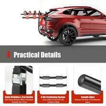 ZhdnBhnos Car Bicycle Rack -Bike, Vehicle Trunk Mount Bike Rack F Frame Foldable Bicycle Carrier Holder For Most Cars SUV Sedan Hatchback Minivan, Lbs Load, Black+Red - Variant,1 - View 6