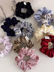 1pc Autumn/Winter Velvet Scrunchie, Elegant Hair Tie, High Elasticity Ponytail Holder, Non-Damaging Hair Rope ,Hair Elastics ,Hair Rubber Bands - Hairband - View 11