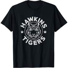 Vintage Hawkins Tigers School Collegiate T-Shirt - màu đen - Xem 1