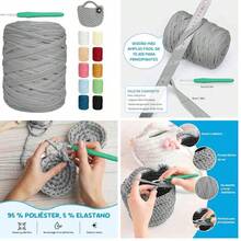 Hilo de camiseta, ancho 3cm, cinta de tejido de ganchillo grueso rosa polvoso para bolsas/cestas/alfombras de ganchillo, decoracin del hogar, artesanas de bricolaje (Negro, 200 M) - negro1+200 m - Ver 1