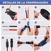 Kit de herramientas de crimpado solar con mango de PVC, herramienta de crimpado de conectores solares multifuncional a prueba de lluvia para la industria - 1 - Ver 2