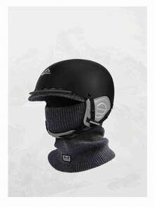 Cycling Long Windproof Warm Face Mask, Ear Warmer Knit Hat, Helmet Liner Cap - A - View 2