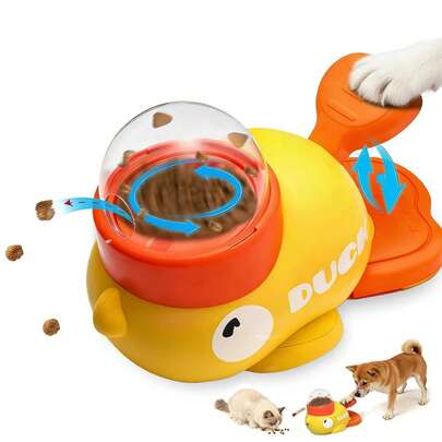 Interactive Dog Puzzle Toys Treat Dispenser Dog Toys, Duck Shape Slow Feeder For SmallMedium Dogs Eenrichment Toys, Promotes IQ Training Reduces Bloating Anti Gulping For DogsAnd Cats