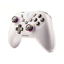 Lenovo S06 Wireless Gamepad With Hall Effect Joysticks, Six-Axis Motion Control, Compatible With Switch, PC, And Mobile Phones. Features A Rapid-Fire Turbo Mode And Non-Slip Grip Design. White. - White - View 1