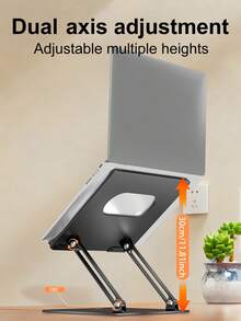 Soporte para portátil Acer AMS022, elevador de ordenador de metal, ajustable en altura, ergonómico, plegable y portátil, con silicona antideslizante, estructura estable y disipación eficiente del calor - Negro - Ver 7