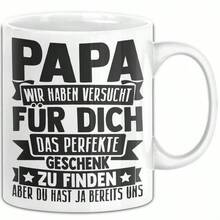 Papa Tasse Geschenk Von Kindern Sohn Tochter Vater Geschenkidee Zum Vatertag Wir Haben Versucht Für Dich Das - Weiß - Übersicht 1