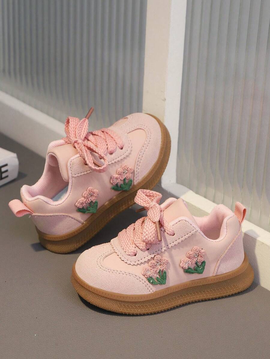 Girls' Casual Sports Shoes, Princess Style Soft Bottom Toddler Shoes, Spring/Autumn - Pink - View 1