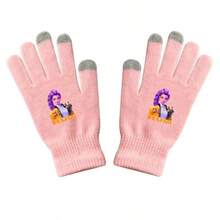 1 Pair Bestselling Demo Hunters Witch Hunting Themed Knitted Touchscreen Gloves, Warm For Autumn/Winter