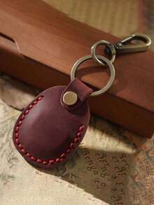 Leather Holder Keychain, Portable Handmade Leather Holder With Key Ring Fully Covered Protective Case, Compatible With AirTags 2021 Brown,PU Leather Small For AirTag Holder With Key Rings Protective Case Cover Accessories Faux Leather Airtag Case Keychain, Portable Handmade Faux Leather Air Tag Holder Bag Purse Charm Accessories - Multicolor - View 7