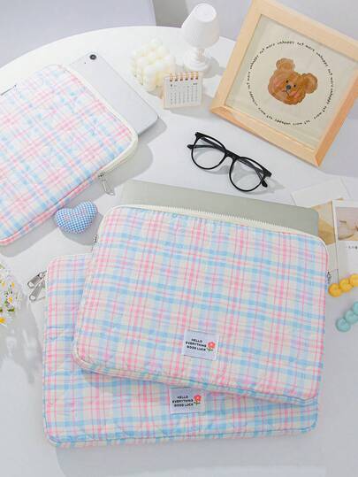 1件装格子印花轻便电脑内胆包，适用于11/13/15英寸电脑、笔记本电脑、平板电脑，可作保护套或内胆包使用，适用于iPad Air 13、M3、Pro 11、M4、A16等11/10代、10.5/10.2/9.7英寸平板电脑，也适用于13/15英寸笔记本电脑。这款防震内胆包是白领和学生的必备收纳用品，也是返校礼物的理想之选。