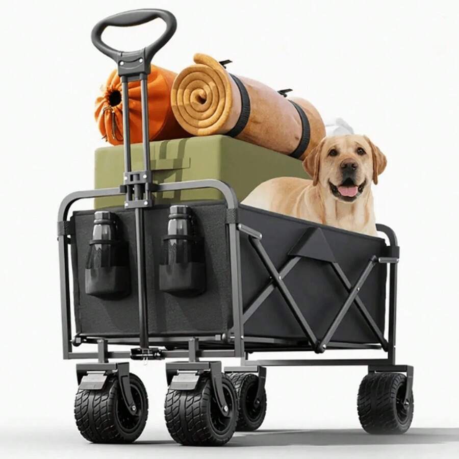 1件装折叠式露营车，户外手推车，可折叠多功能车，适用于露营、野餐、户外活动 - 彩色 - 查看 1