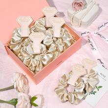 12 PCS Soft Silk Satin Hair Accessories - Scrunchies, Hair Clips Bridal Shower Gifts, Wedding Favors Women And Girlsvalentine's Day ET9K - Pink Series - View 7