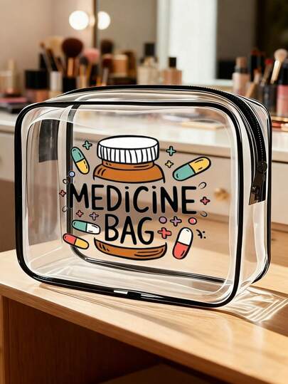 New Transparent Toiletry Bag - Travel Essential, Portable Travel Toiletry Bag With Zipper, Beach Clear PVC Toiletry Bag, Waterproof Storage Bag, Transparent Storage Bag, Cable And USB Port Storage Bag, Can Store Medicines, Medical Kits, Etc. Medicine Bag Pill Box Pill Case Pill Containers Hospital Bag First Aid Kit Medicine Organizer Medicine Storage Bag Travel Must Haves Bags For Traveling Holiday Essential