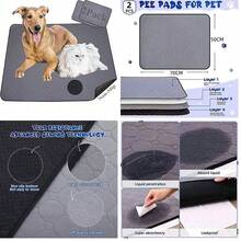 Almohadilla Entrenamiento Perros, 2 PCS Lavable Entrenamiento Almohadillas para Mascota, Almohadilla para Perros, Alfombras para Perros con Funcin Antideslizante 50 * 70cm - como se muestra en la figura - Ver 1