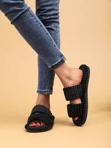 Women's Striped Elegant Fabric Side Stripe Fashion Casual Wear, All Season - Black - View 5