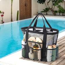 Mesh Swimming Bag, Fitness Bag, Fashionable Sports Ultralight Handbag, Beach Bag - Multicolor - View 2