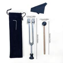 1个128Hz、136.1Hz、256Hz音叉，配橡胶锤和便携袋 - 銀色 - 查看 10