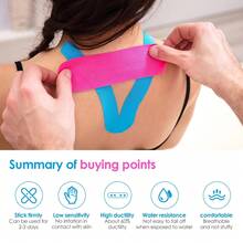 1卷肌内效贴布，弹性支撑绷带，适用于肌肉、胸部、膝盖、肘部，健身运动胶带 - 彩色 - 查看 10