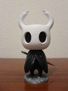 空洞骑士骑士 13厘米 3D打印手办 - 可爱的桌面摆件 - 黑與白 - 查看 4