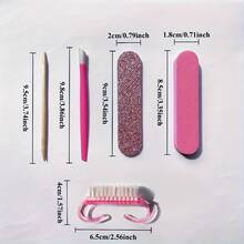 50/25/5件套一次性美甲工具套装 - 独立包装,包含木质角质推、迷你指甲锉、指甲抛光块、双面抛光块和指甲刷,便携式美甲护理配件 | 小巧包装 | 旅行美甲套装 | 一次性美甲工具,圣诞礼物、朋友礼物、女士礼物、情人节礼物、结婚礼物 - 彩色 - 查看 5