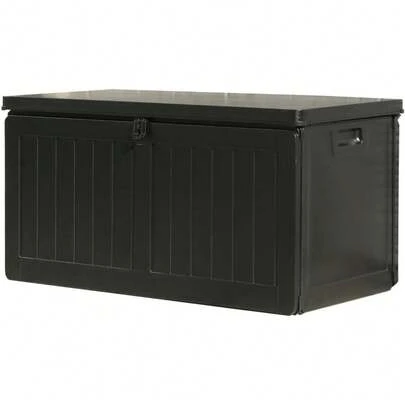 物置 収納庫 屋外用 190L 防水 鍵穴付き 収納ベンチ 幅96×奥行46×高さ49.5cm 組立品