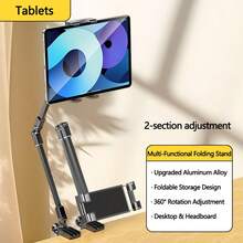 WOWSSYO Foldable Phone/Tablet Stand, Adjustable Carbon Steel Arm, 360° Rotating Base, Easy To Store, Suitable For Desk And Bedside - Multicolor - View 15