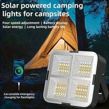 Mini Portable LED Solar Tent Light, Solar Camping Lamp, USB Rechargeable, 2400mAh Long-Lasting Battery, 4-Level Dimming, Outdoor Hiking Emergency Light, Blackout Emergency Light, Long-Lasting Multi-Function Flashlight, Suitable For Various Power Sources