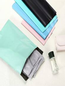 10/20/30 Pack Transparent-Pink Tear-Open Seal Bags - Resealable Plastic Packaging With Easy-Tear Edges, Durable For Ecommerce Shipping, Gifts, Books, Clothing, Documents - Bulk Batch Packaging (Transparent & Opaque) - Multicolor - View 3