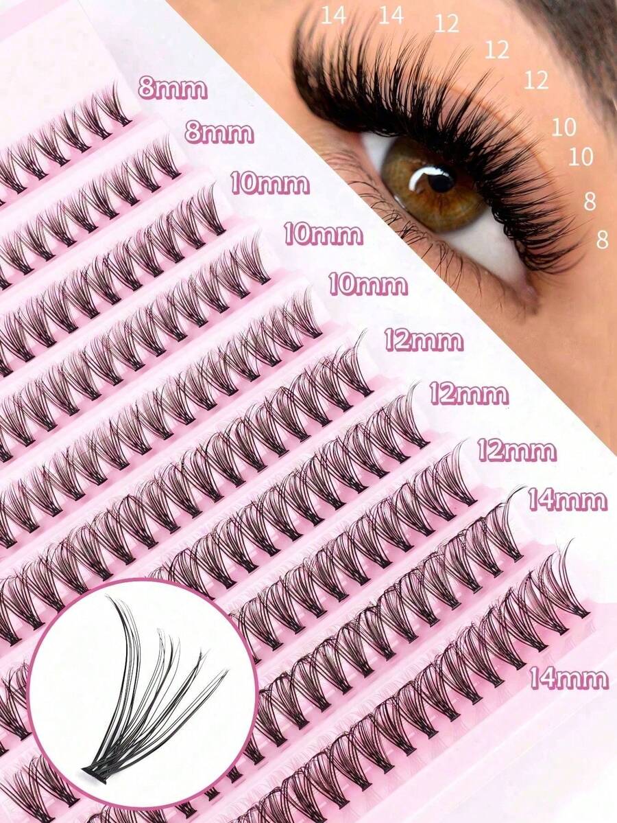 Exquisite European And American Personalized False Eyelashes, Thick Segmented Grafting Eyelashes, Naturally Reusable, Suitable For Daily Lazy People To Wear, Weddings, Dates, Parties, Festivals - màu đen - Xem 1